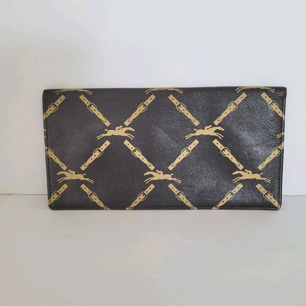 Longchamp‎ Unisex Wallet Brown Bifold Soft Leather Folding Long Vintage Designer
